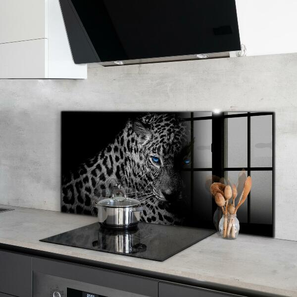 Cooker splashback Dark panther wild cat