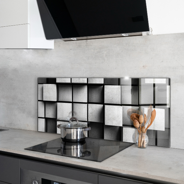 Cooker splashback Cubes geometric pattern