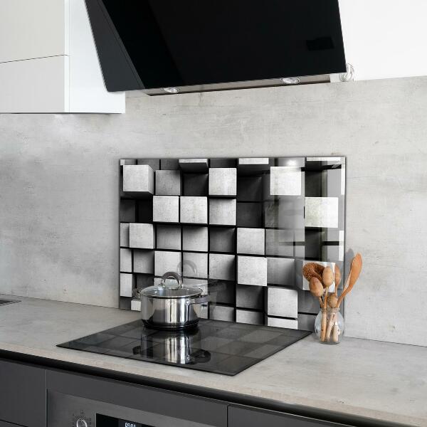 Cooker splashback Cubes geometric pattern