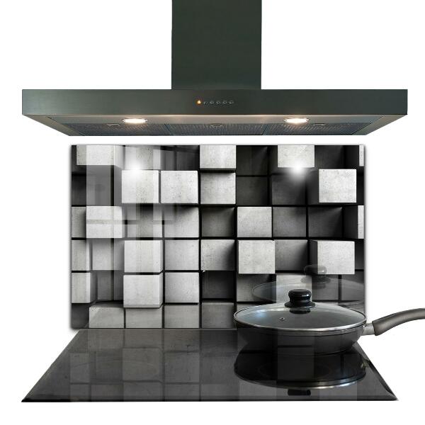 Cooker splashback Cubes geometric pattern