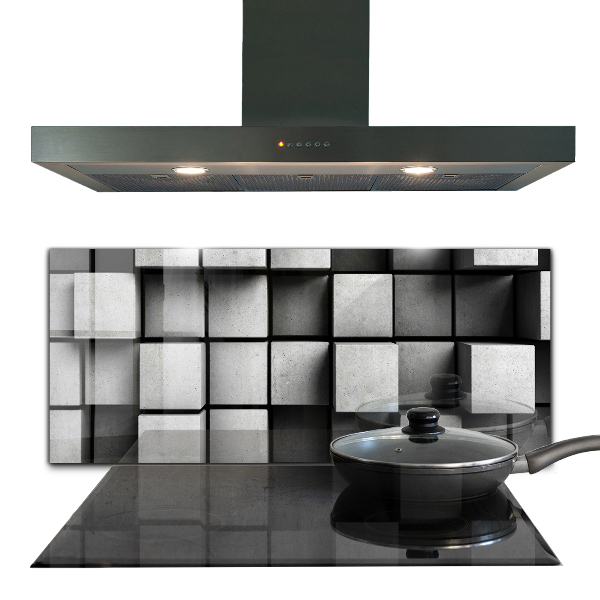 Cooker splashback Cubes geometric pattern