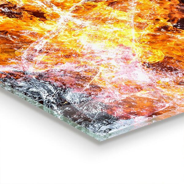 Cooker splashback The fight of the elements fire water