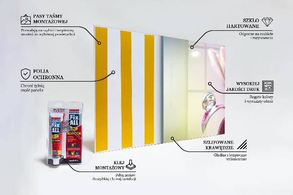 Kitchen splashback Flower with dew drop morning