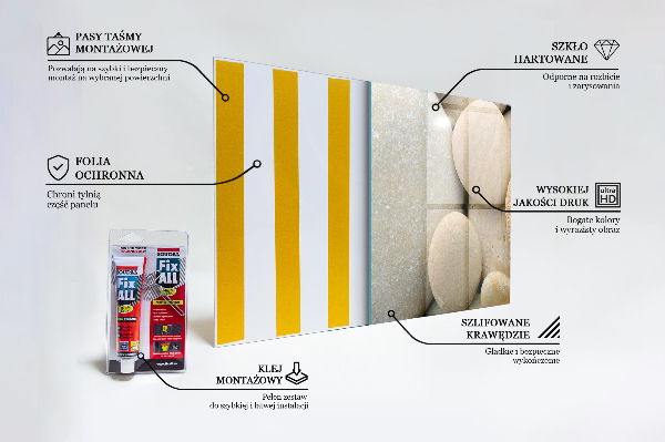 Glass splashback Stony beach