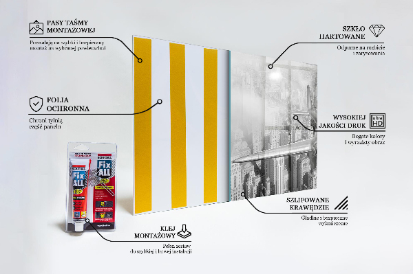 Kitchen splashback Plane over new york