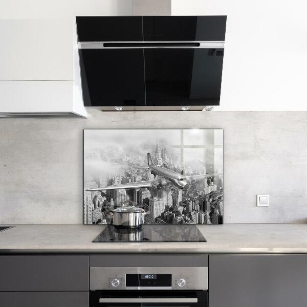 Kitchen splashback Plane over new york