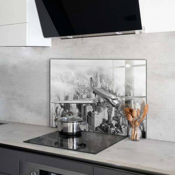 Kitchen splashback Plane over new york