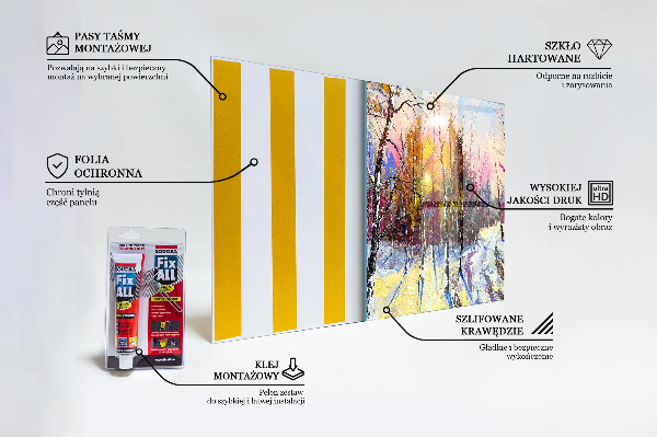 Kitchen splashback Winter park acrylic painting