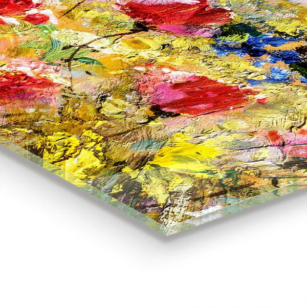 Kitchen splashback Summer meadow oil painting