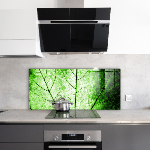 Kitchen splashback Green leaf texture