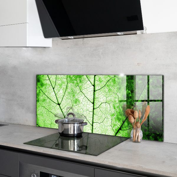 Kitchen splashback Green leaf texture