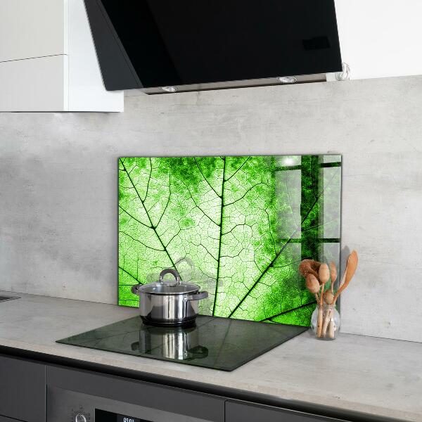 Kitchen splashback Green leaf texture