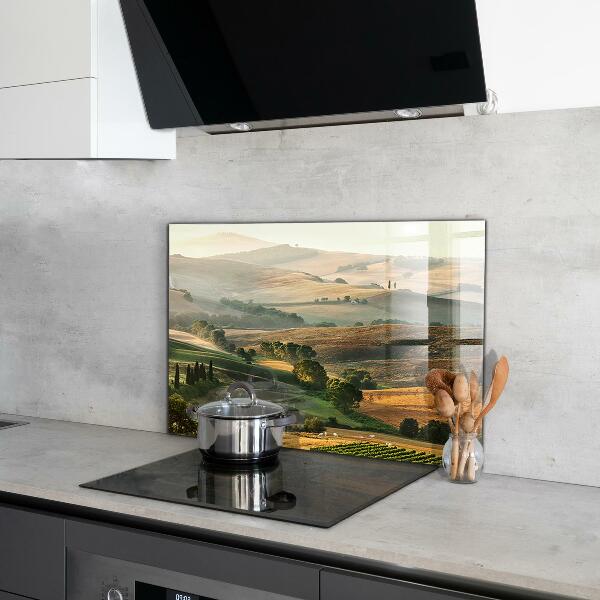 Kitchen splashback Tuscany landscape with vineyards