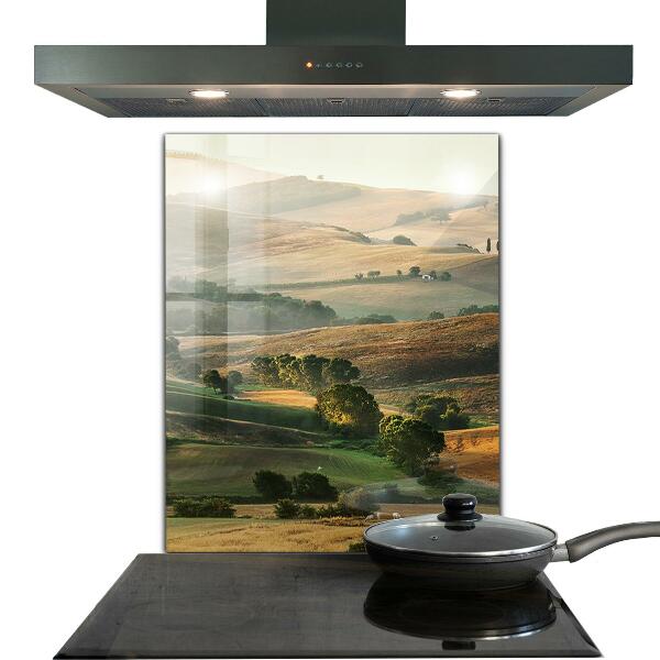 Kitchen splashback Tuscany landscape with vineyards