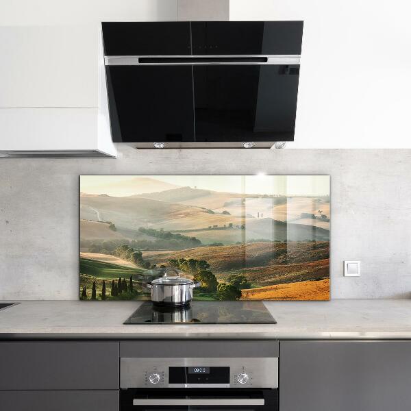 Kitchen splashback Tuscany landscape with vineyards