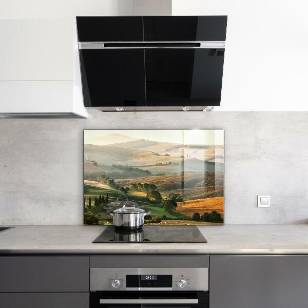 Kitchen splashback Tuscany landscape with vineyards