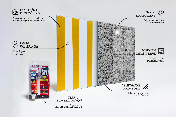 Glass splashback Granite natural stone