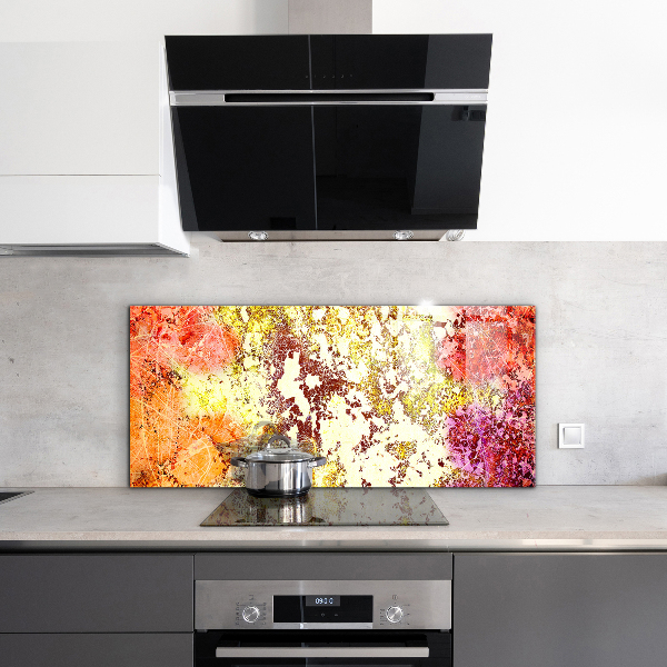 Kitchen splashback Orange abstraction