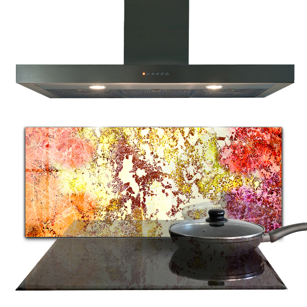 Kitchen splashback Orange abstraction