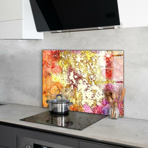 Kitchen splashback Orange abstraction
