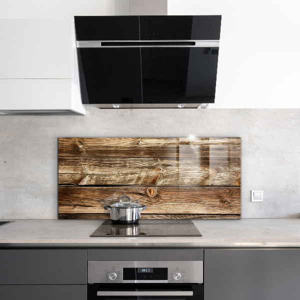 Glass splashback Wooden texture