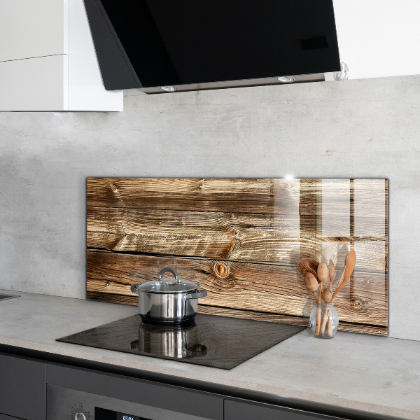 Glass splashback Wooden texture