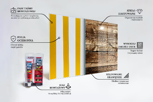 Glass splashback Wooden texture