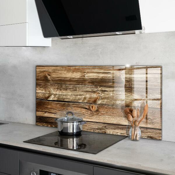Glass splashback Wooden texture