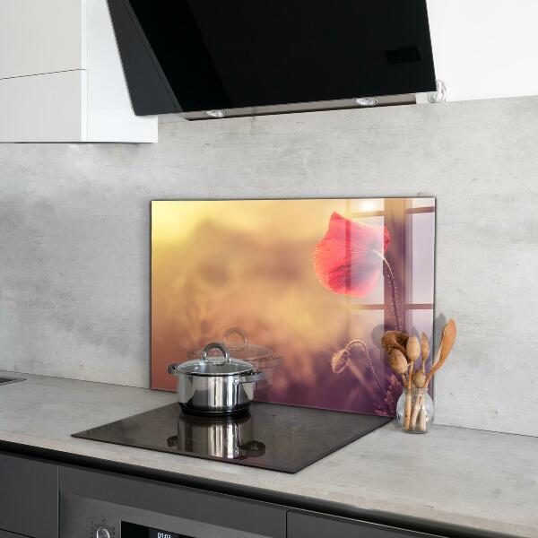 Kitchen splashback Vintage poppy plant