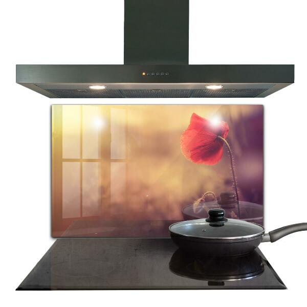 Kitchen splashback Vintage poppy plant