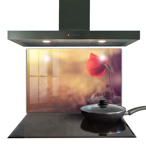 Kitchen splashback Vintage poppy plant