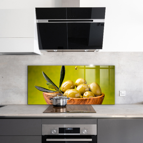 Kitchen splashback Green fresh olives