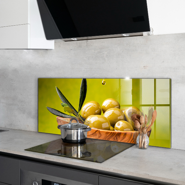 Kitchen splashback Green fresh olives