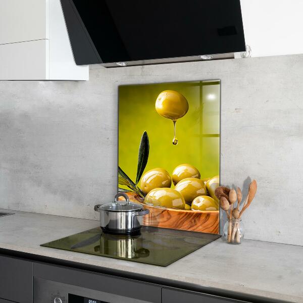Kitchen splashback Green fresh olives