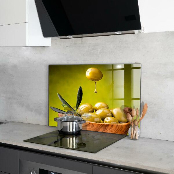 Kitchen splashback Green fresh olives