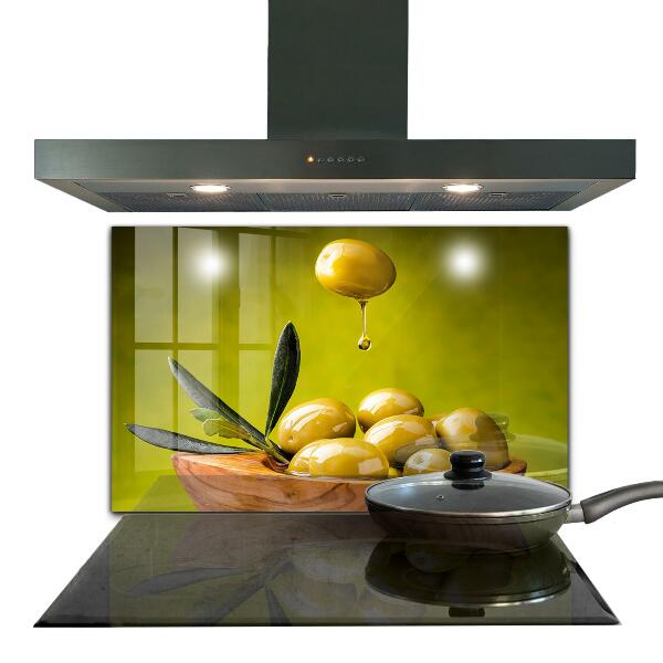 Kitchen splashback Green fresh olives