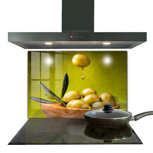 Kitchen splashback Green fresh olives
