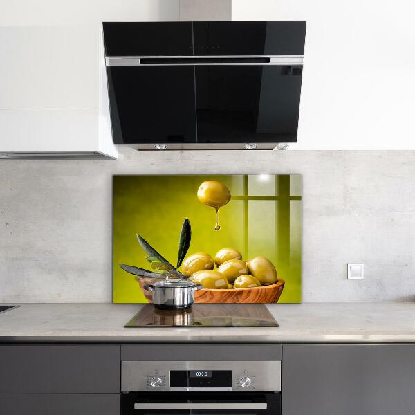 Kitchen splashback Green fresh olives