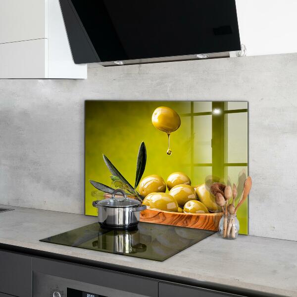 Kitchen splashback Green fresh olives