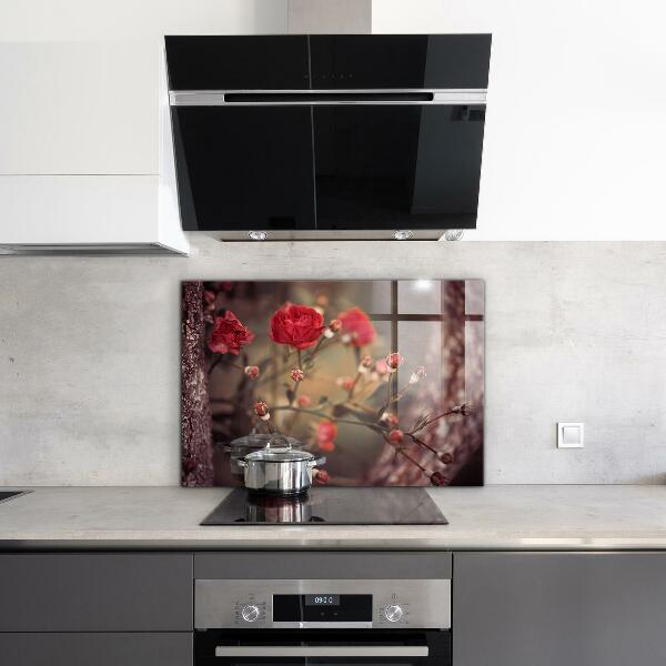 Kitchen splashback Wild rose in the park