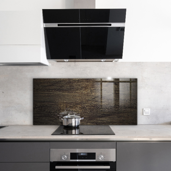 Glass splashback Retro wood texture