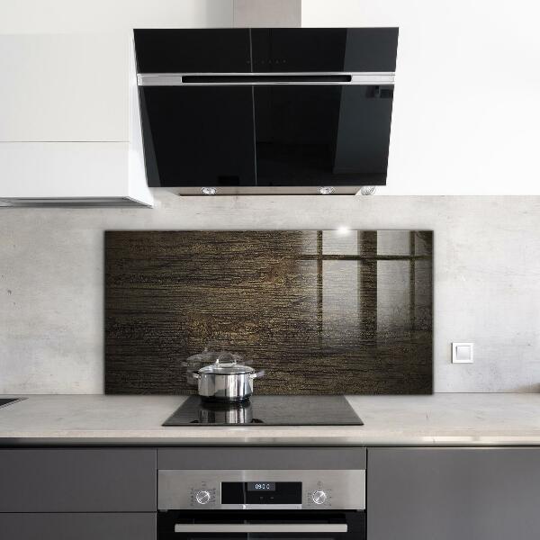 Glass splashback Retro wood texture