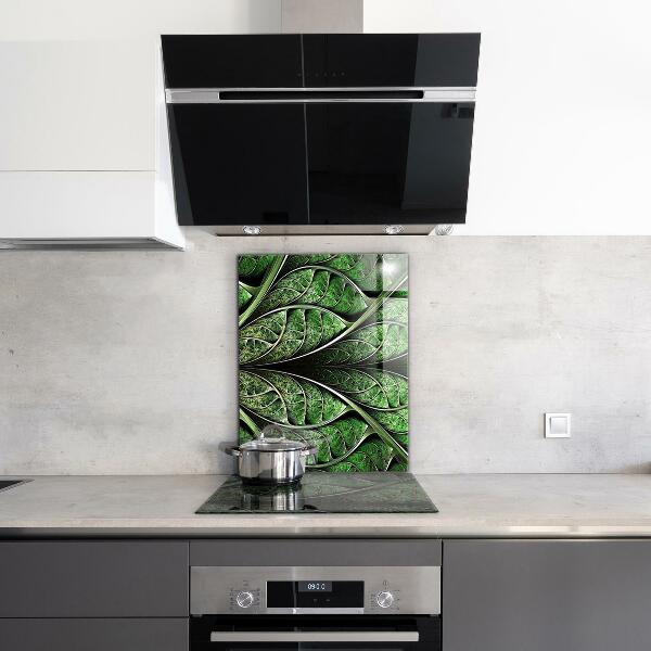 Kitchen splashback Abstract green leaf