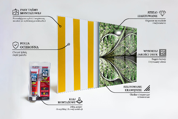 Kitchen splashback Abstract green leaf