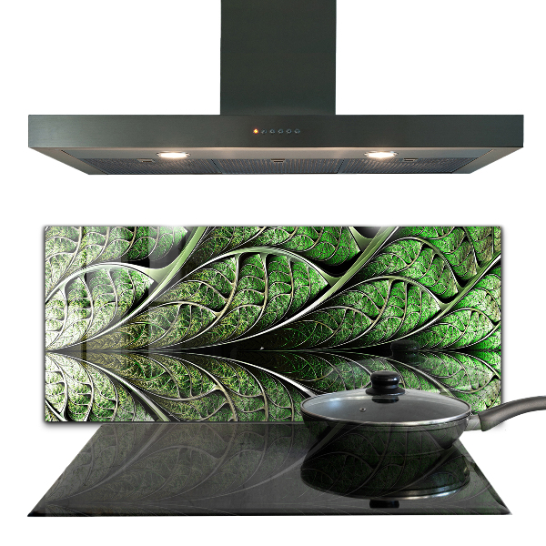 Kitchen splashback Abstract green leaf