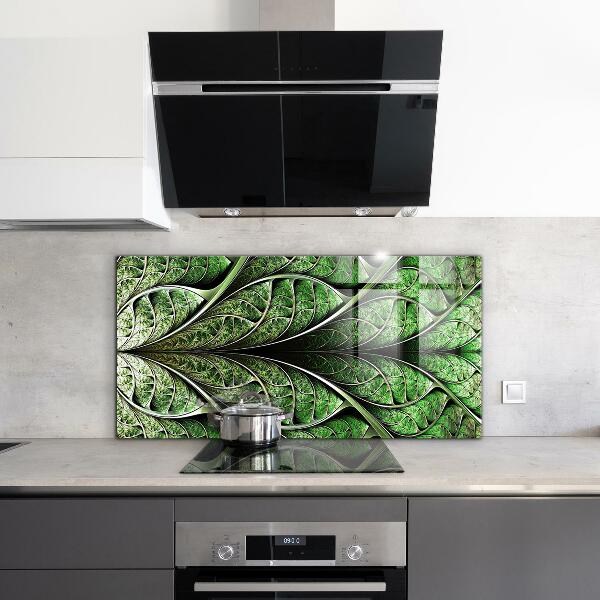 Kitchen splashback Abstract green leaf