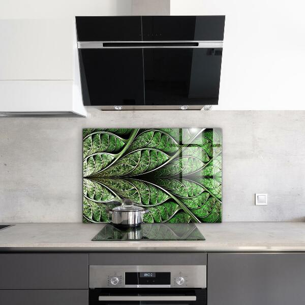 Kitchen splashback Abstract green leaf