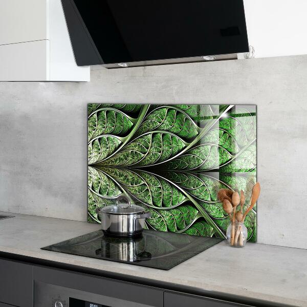 Kitchen splashback Abstract green leaf