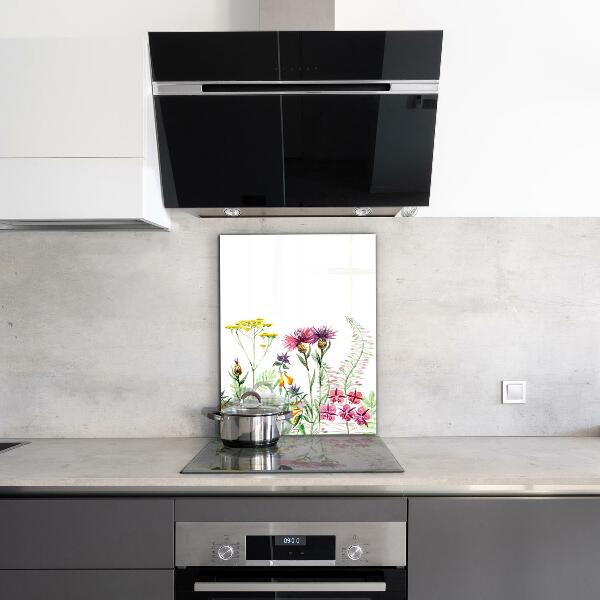 Kitchen splashback Meadow with colorful flowers