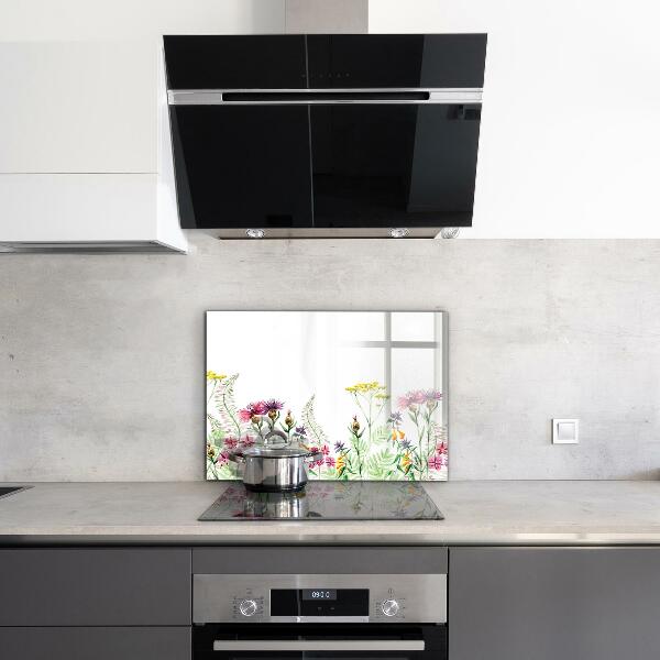 Kitchen splashback Meadow with colorful flowers